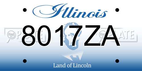 8017ZA Illinois License Plate