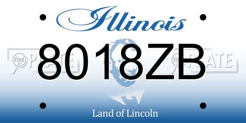 8018ZB Illinois License Plate