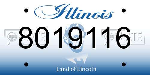 8019116 Illinois License Plate