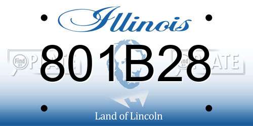 801B28 Illinois License Plate