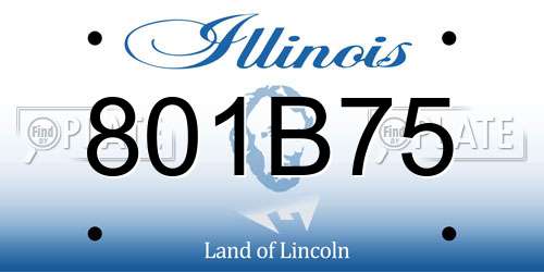 801B75 Illinois License Plate