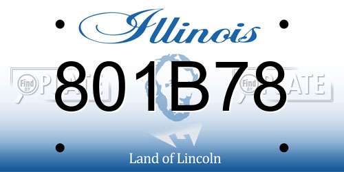 801B78 Illinois License Plate