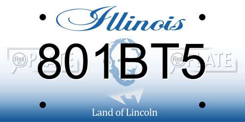 801BT5 Illinois License Plate