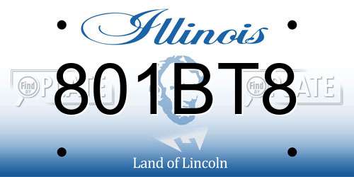 801BT8 Illinois License Plate