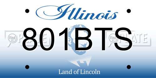 801BTS Illinois License Plate
