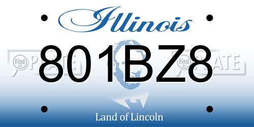 801BZ8 Illinois License Plate