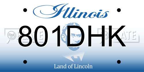 801DHK Illinois License Plate