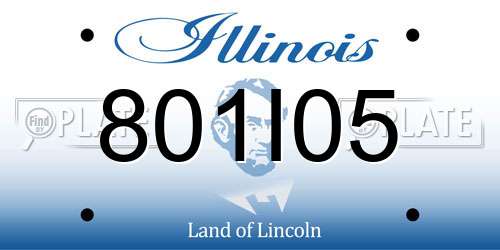 801I05 Illinois License Plate