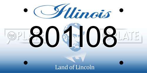 801I08 Illinois License Plate