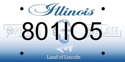 801IO5 Illinois License Plate