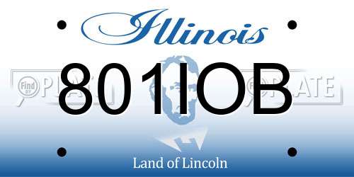 801IOB Illinois License Plate