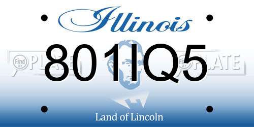 801IQ5 Illinois License Plate