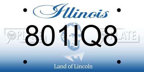 801IQ8 Illinois License Plate