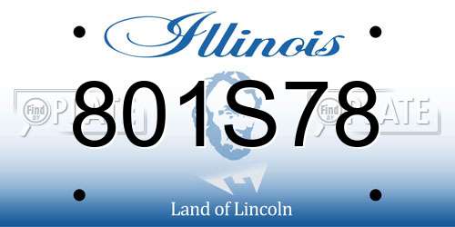 801S78 Illinois License Plate