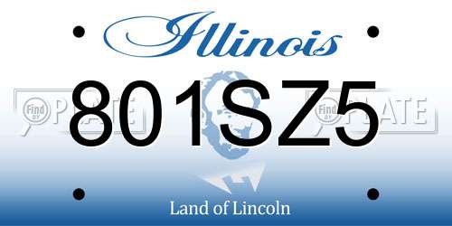801SZ5 Illinois License Plate