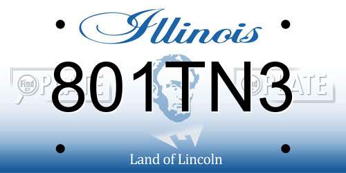 801TN3 Illinois License Plate