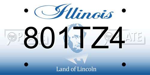 801TZ4 Illinois License Plate