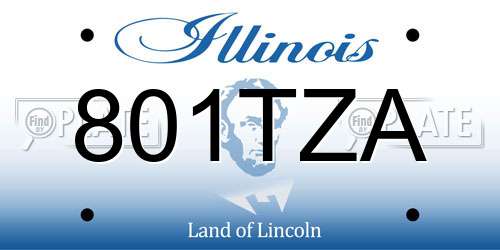 801TZA Illinois License Plate
