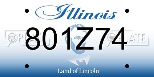 801Z74 Illinois License Plate
