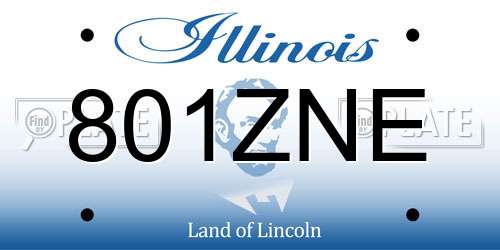 801ZNE Illinois License Plate