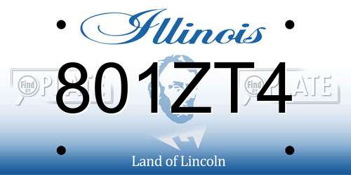 801ZT4 Illinois License Plate