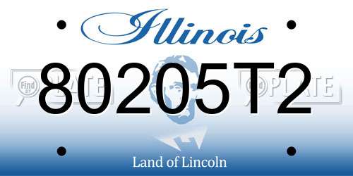 80205T2 Illinois License Plate