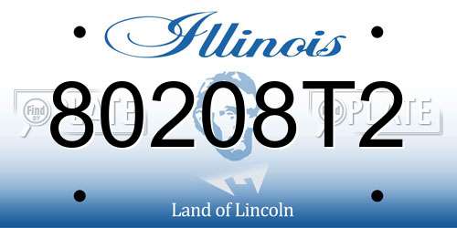 80208T2 Illinois License Plate