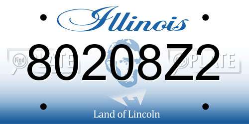 80208Z2 Illinois License Plate