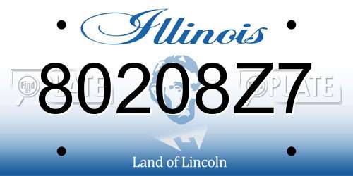 80208Z7 Illinois License Plate