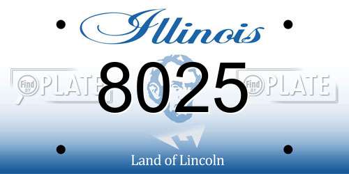 8025 Illinois License Plate