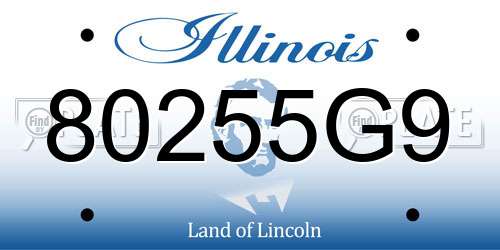 80255G9 Illinois License Plate