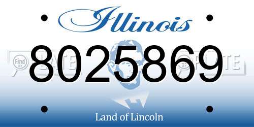 8025869 Illinois License Plate