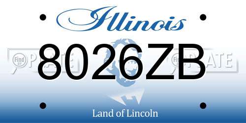 8026ZB Illinois License Plate