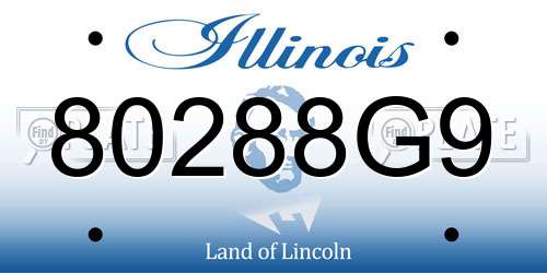 80288G9 Illinois License Plate