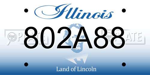 802A88 Illinois License Plate