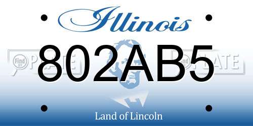 802AB5 Illinois License Plate
