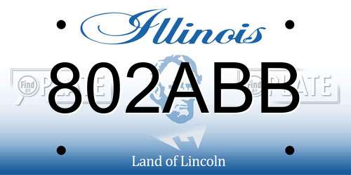 802ABB Illinois License Plate