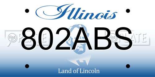 802ABS Illinois License Plate