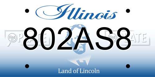 802AS8 Illinois License Plate