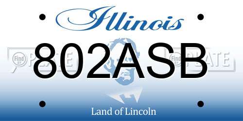 802ASB Illinois License Plate
