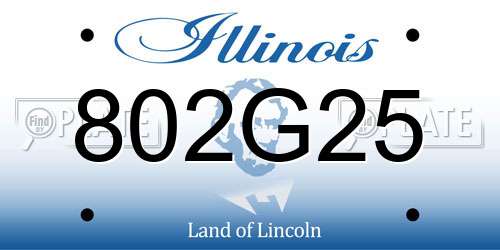 802G25 Illinois License Plate