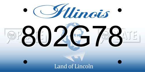 802G78 Illinois License Plate