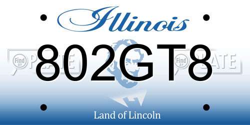 802GT8 Illinois License Plate
