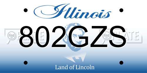 802GZS Illinois License Plate
