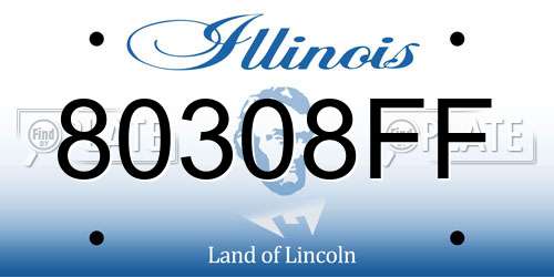 80308FF Illinois License Plate