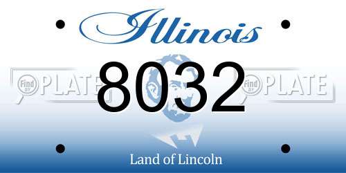 8032 Illinois License Plate