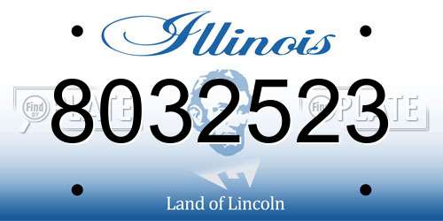 8032523 Illinois License Plate