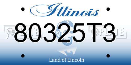 80325T3 Illinois License Plate
