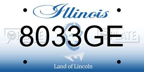 8033GE Illinois License Plate