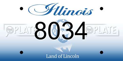 8034 Illinois License Plate